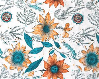 Mindy Florals Majestic Sunflower Polycotton Anglaise