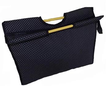Plastic Handle Navy Polka Dot Craft Bag
