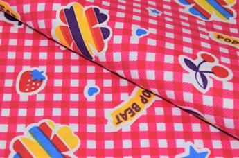 Pop Beat Printed Premium Brush Flannel 100% Cotton Fabric Apple Strawberry