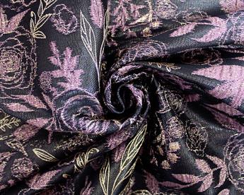 Metallic Rose Bush Brocade