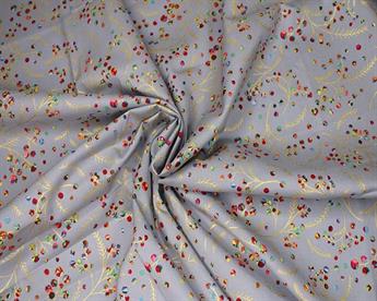 Rainbow Holly Branches Metallic Cotton