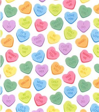 Candy Hearts 100% Cotton Fabric