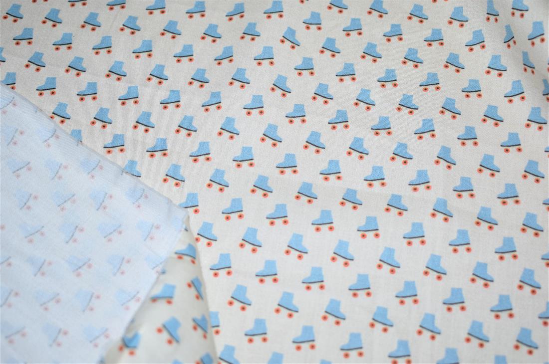 Beige Small Floral Print Cotton Fabric