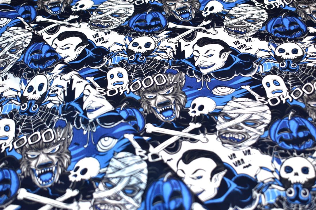 Skull Printed 100% Cotton Fabric