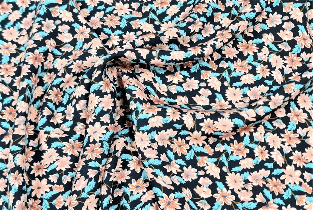 Printed Floral 100% Viscose Fabric Material