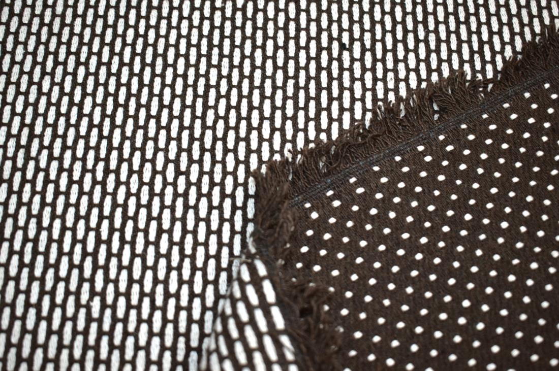 Brown & Cream Brown/Cream Printed Wool Fabric Material
