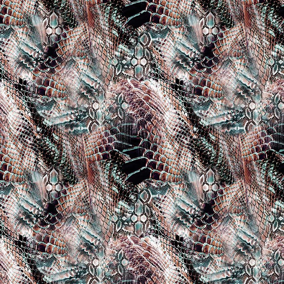 Brown Printed 100% Cotton, Animals Skin Fabric
