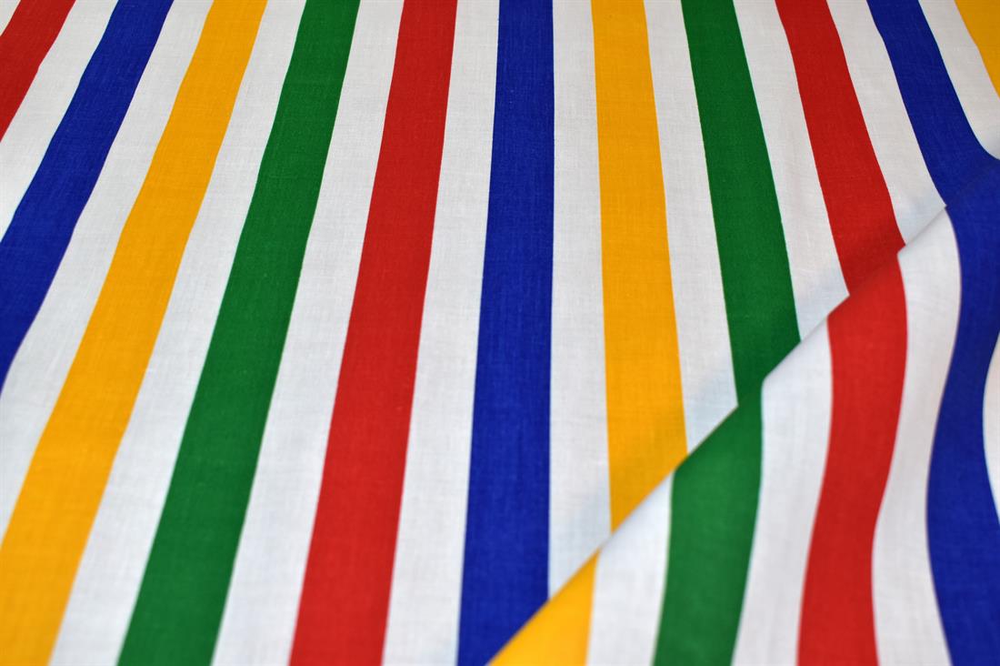 Large Stripe Printed Stripe Polycotton Fabric