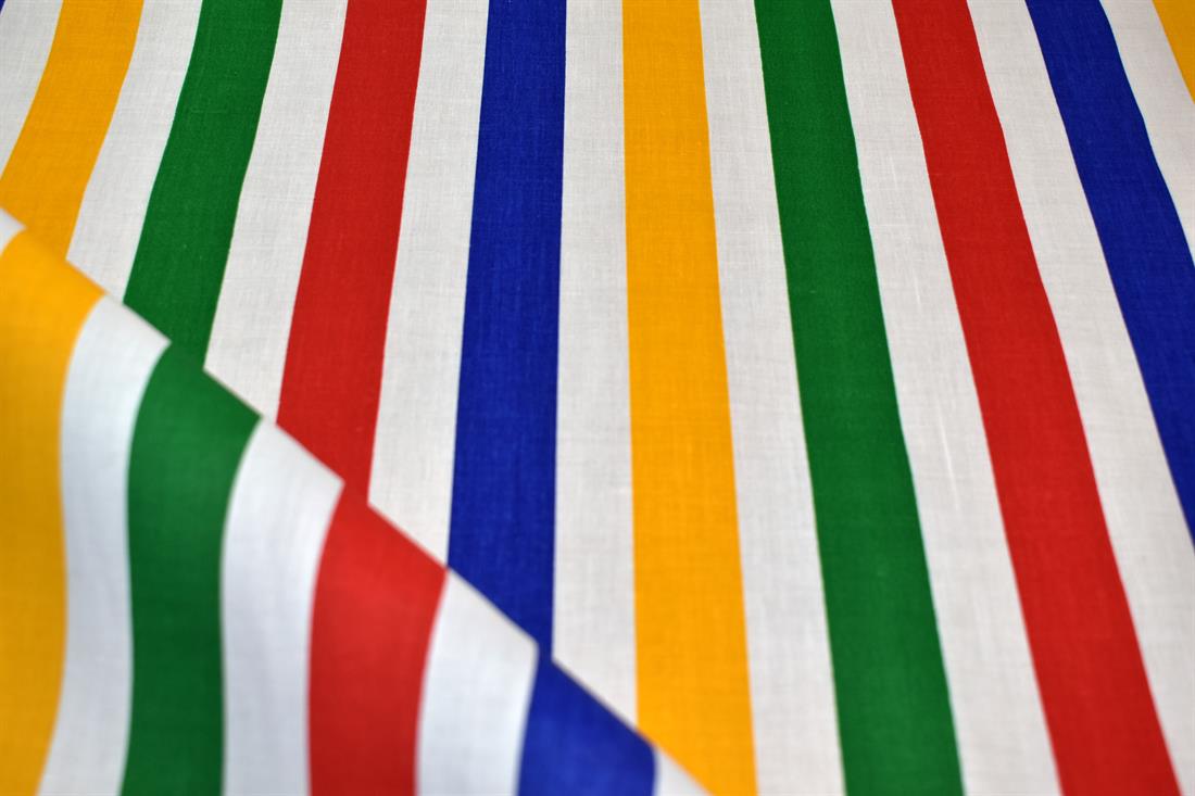 Large Stripe Printed Stripe Polycotton Fabric