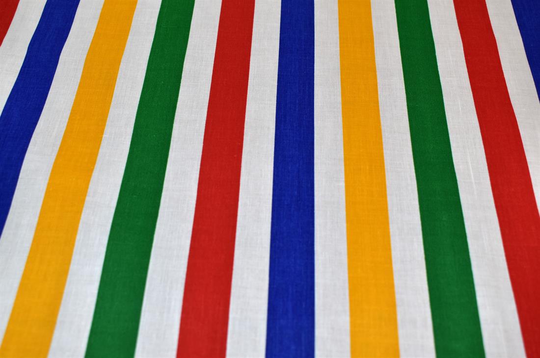 Large Stripe Printed Stripe Polycotton Fabric