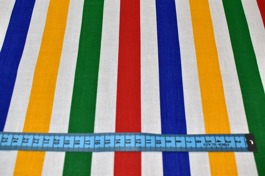 Large Stripe Printed Stripe Polycotton Fabric