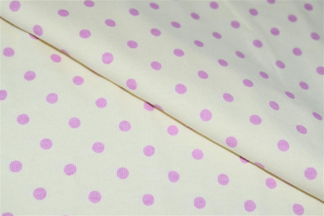 Off White & Lilac Printed Jersey Fabric