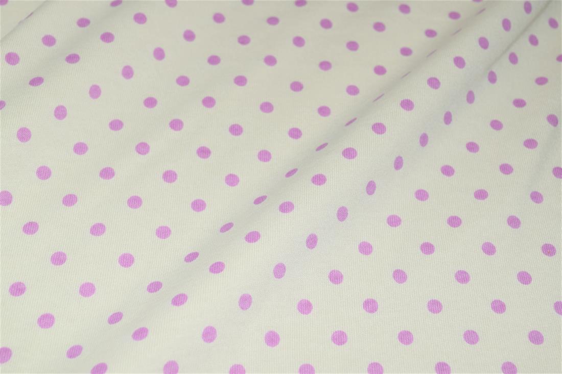 Off White & Lilac Printed Jersey Fabric