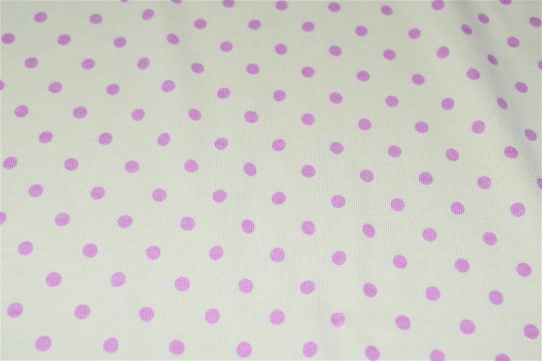 Off White & Lilac Printed Jersey Fabric