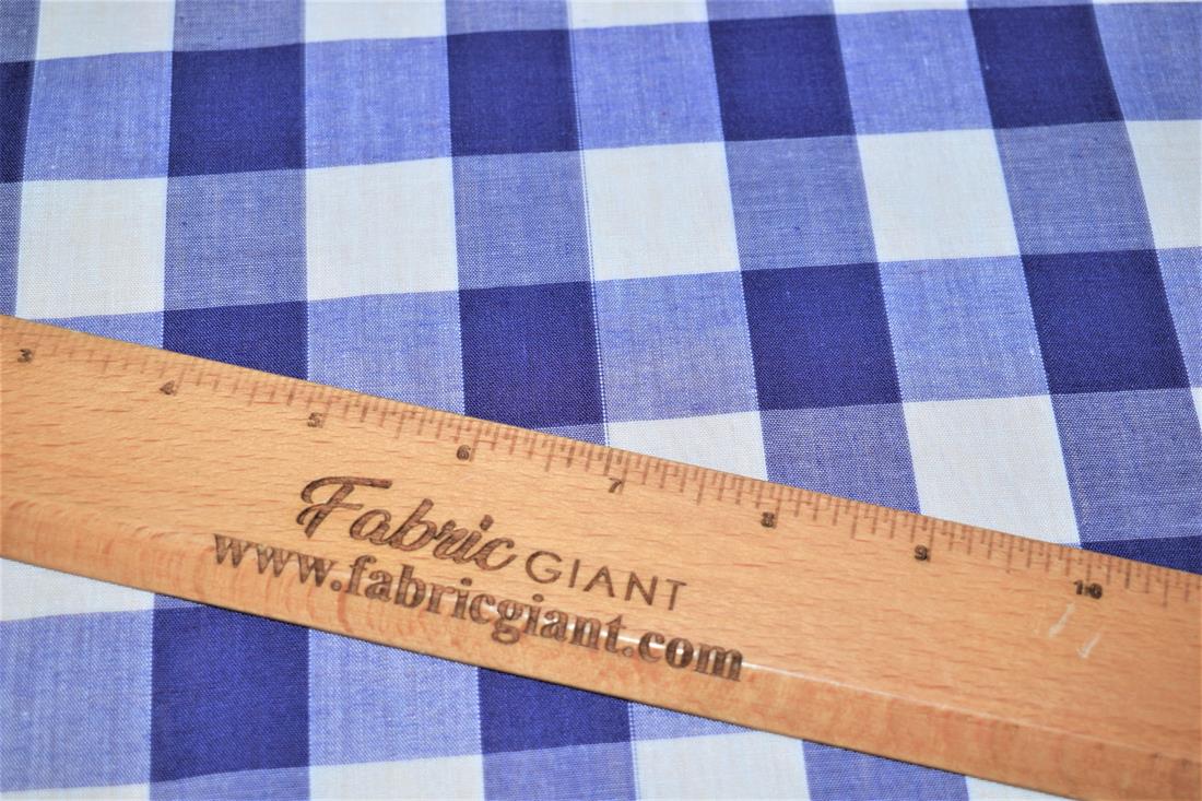 Large Check Printed Polycotton Fabric