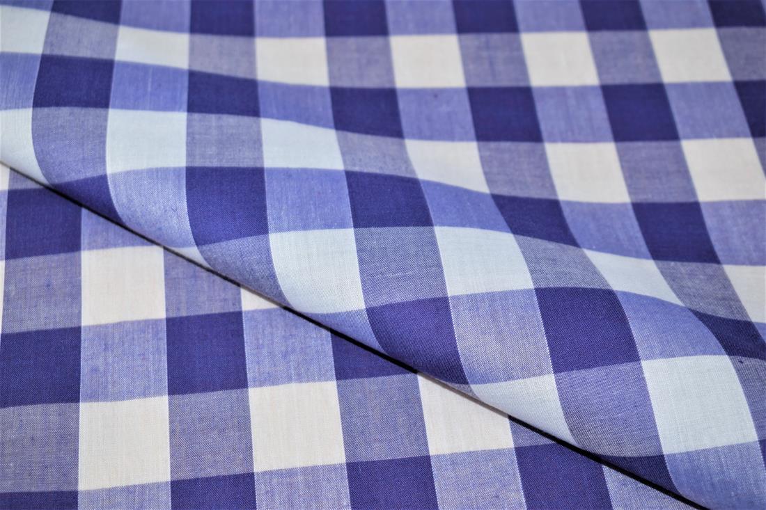 Large Check Printed Polycotton Fabric