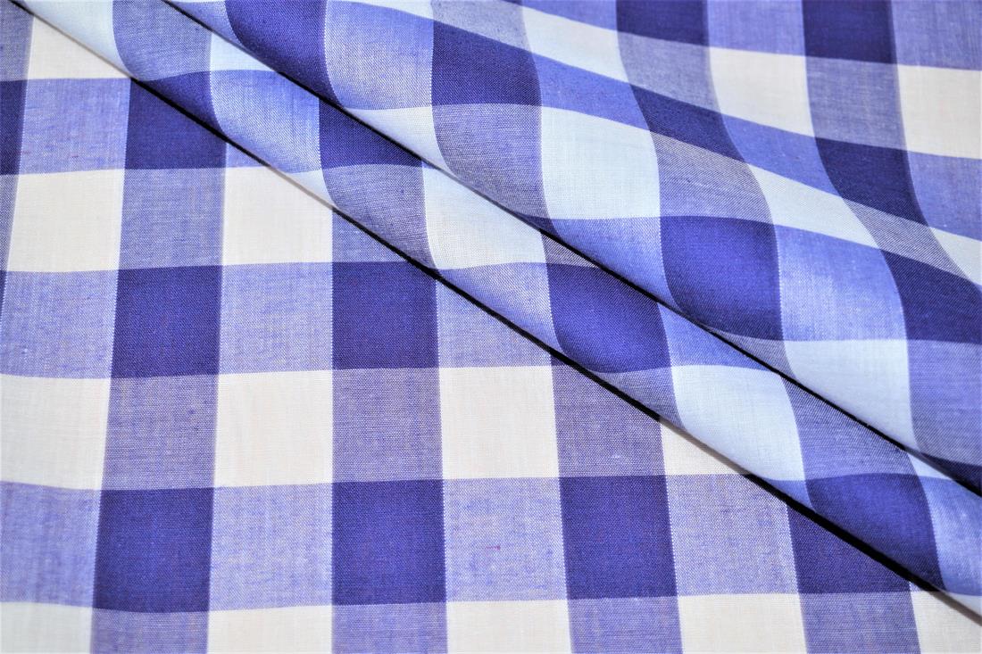 Large Check Printed Polycotton Fabric
