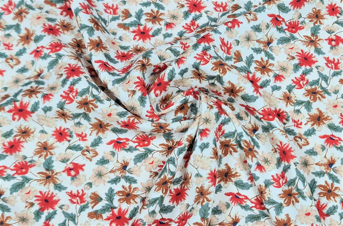 White & Red Printed Christmas Organza Fabric, Santa Hats