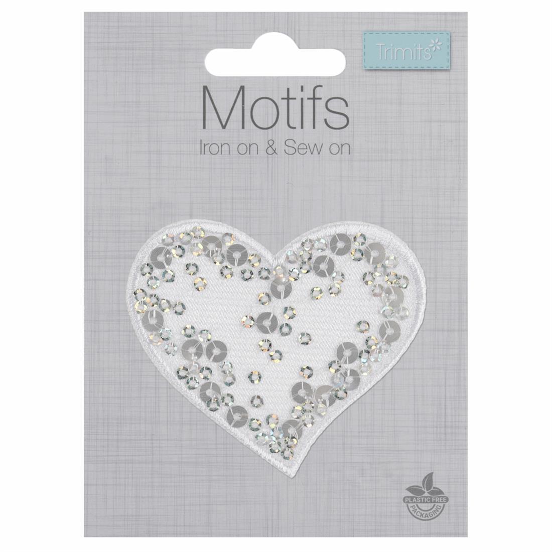 White Heart Sequin
