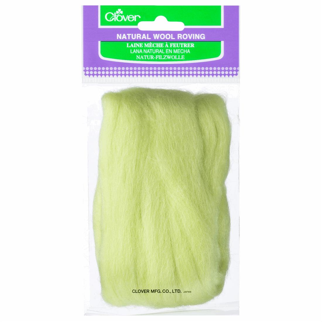 20g Clover Natural Wool Roving (Lime Green)