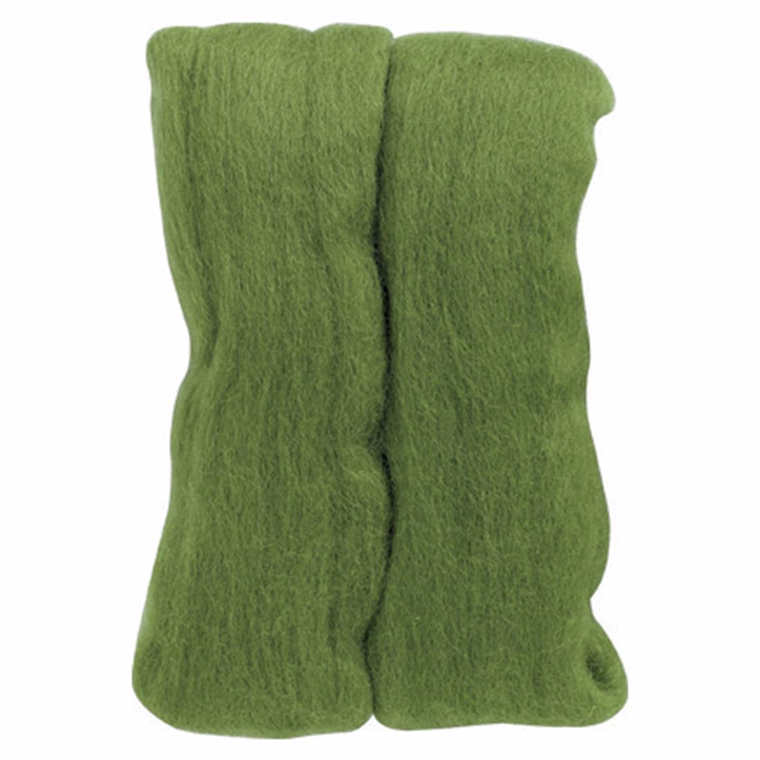 20g Clover Natural Wool Roving (Moss Green)