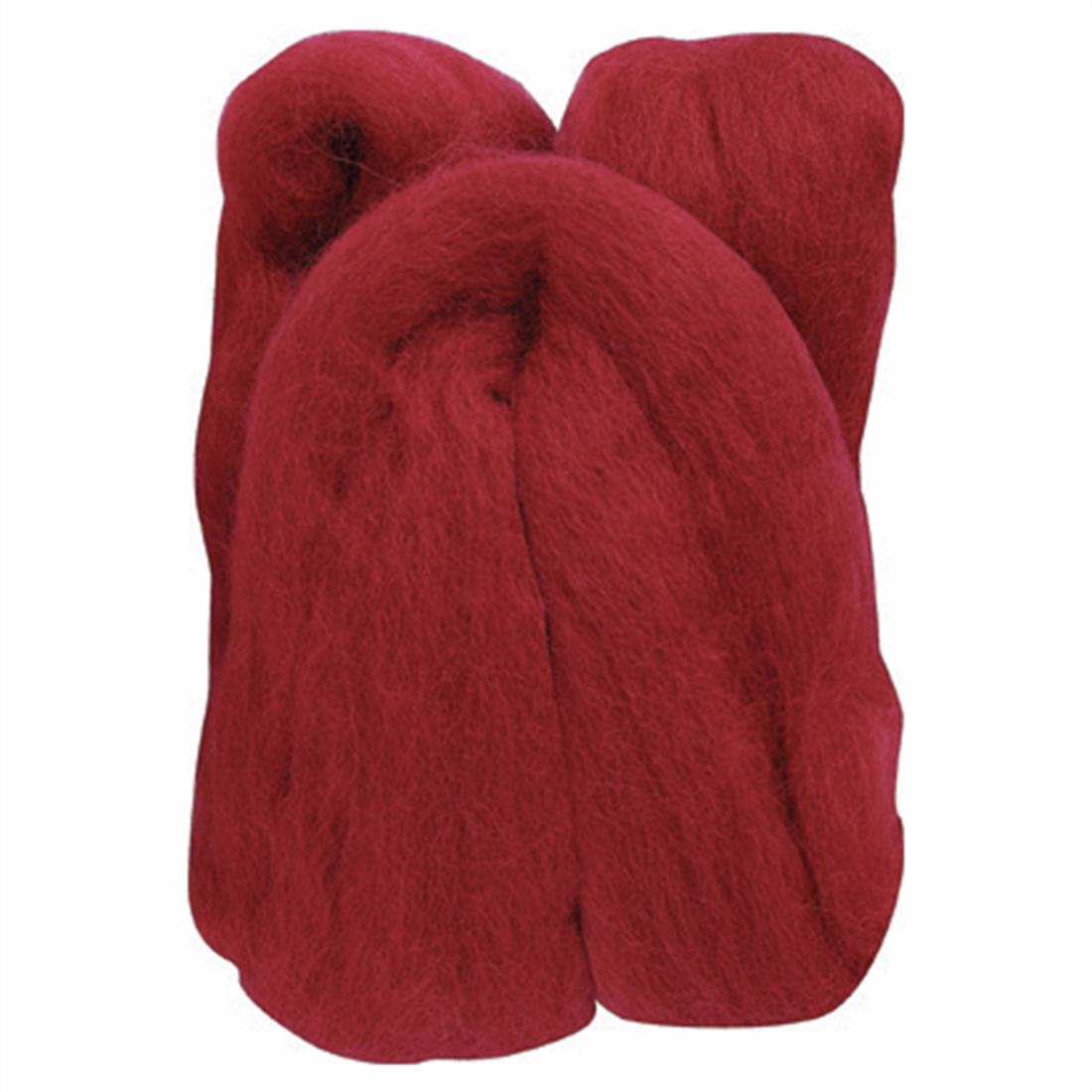 20g Clover Natural Wool Roving (Red)