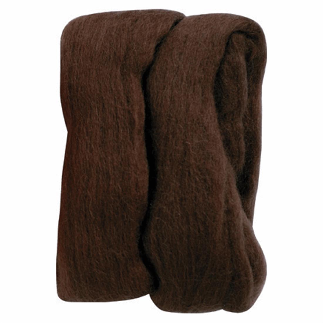 20g Clover Natural Wool Roving (Brown)