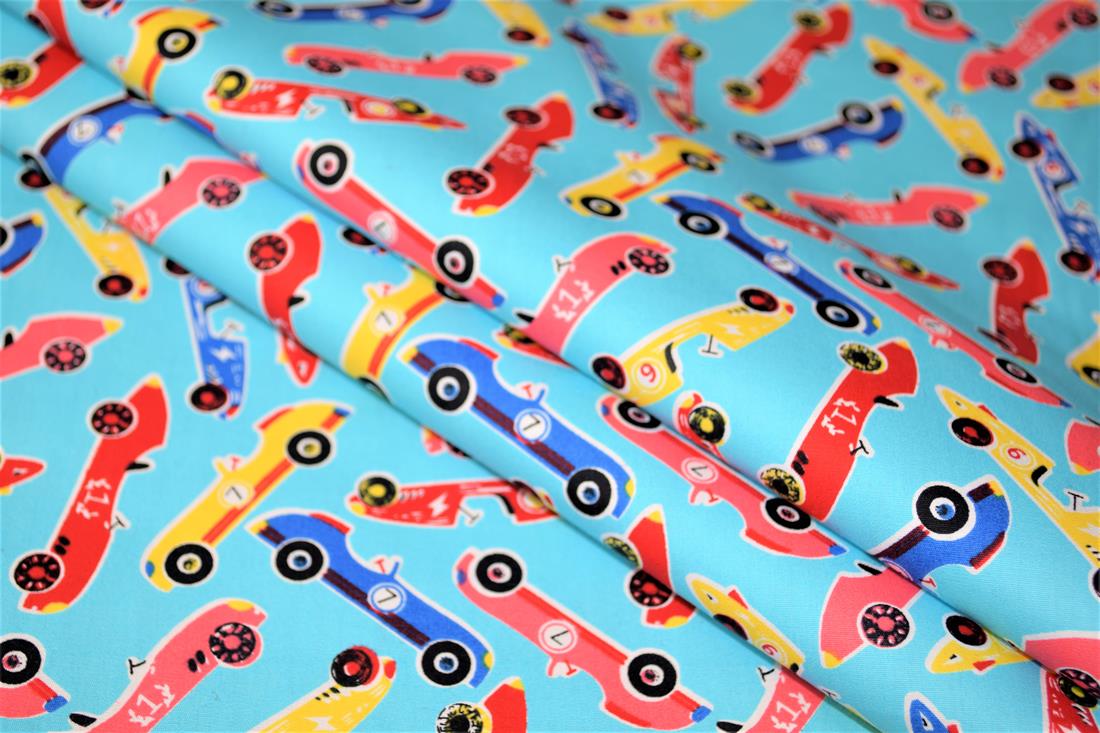 Cars Printed 100% Cotton Fabric