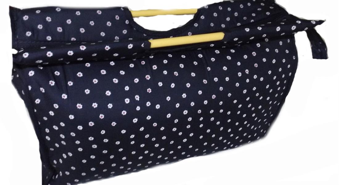 Woolcraft Plastic Handle Navy Floral Craft Bag