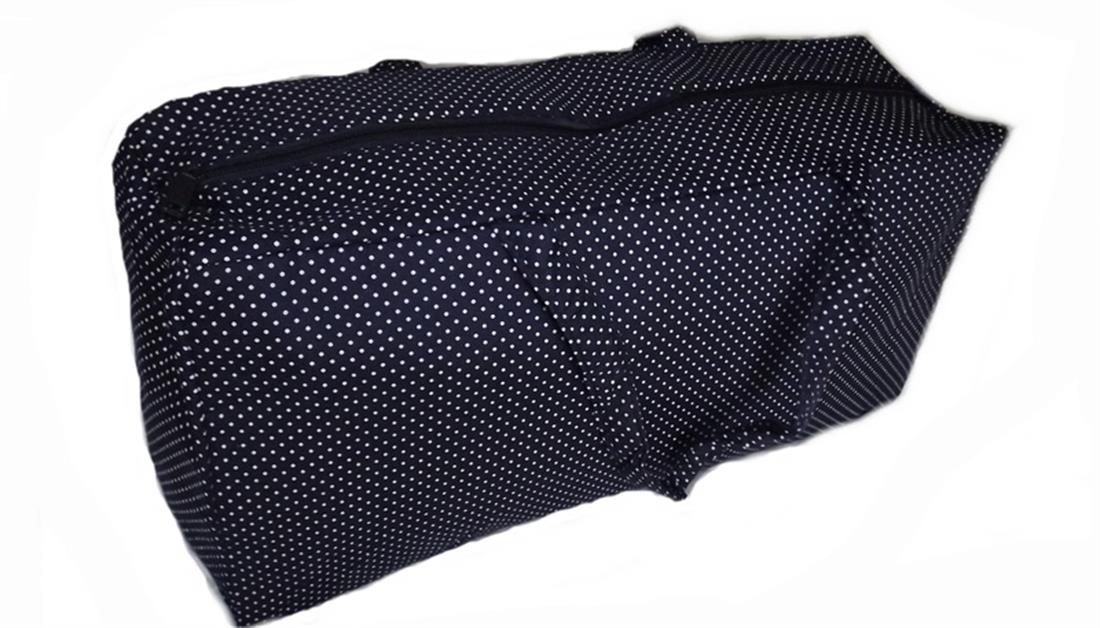 Large Navy Polka Dot Craft Bag