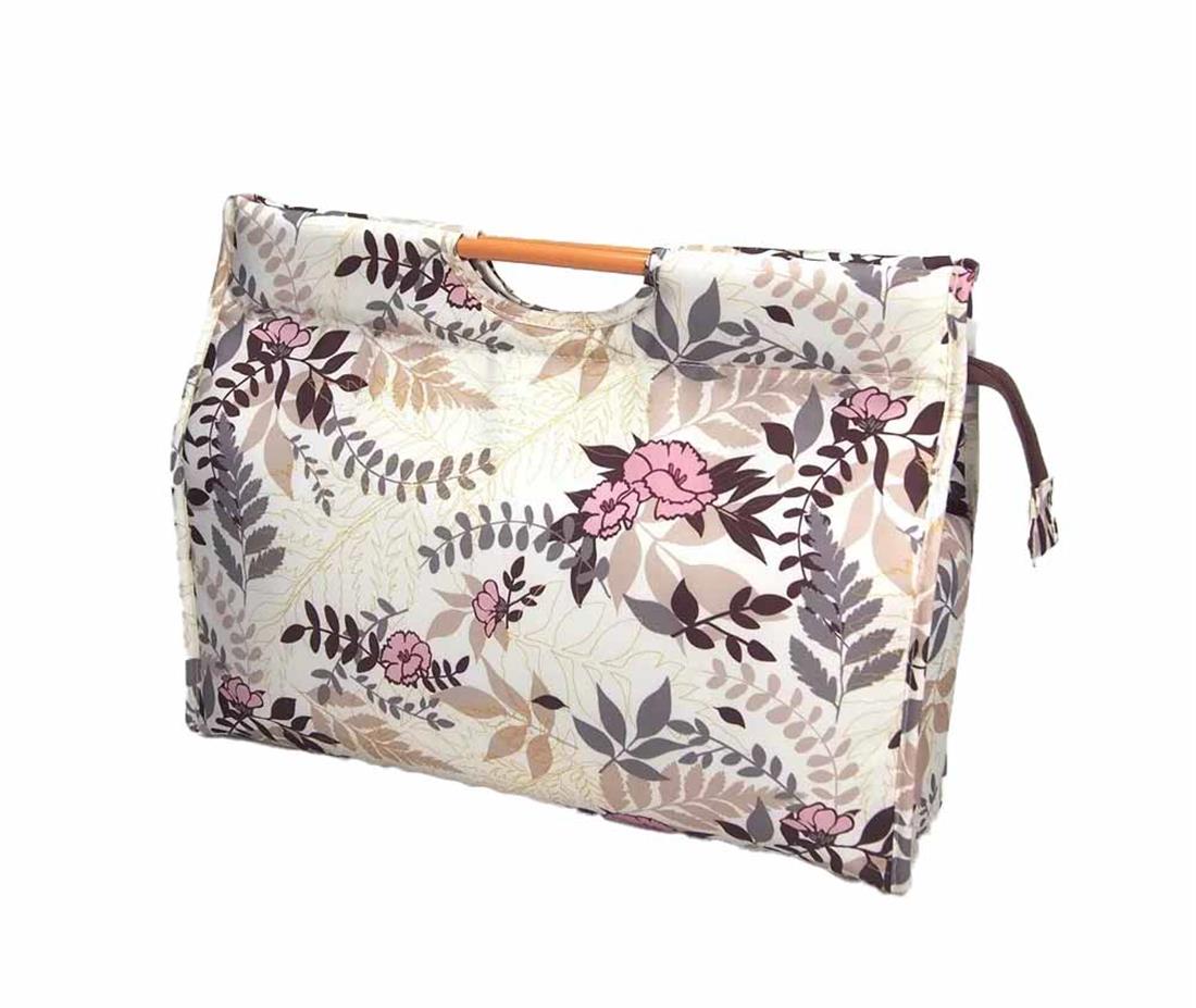 Woolcraft Plastic Handle Pretty Floral Craft Bag