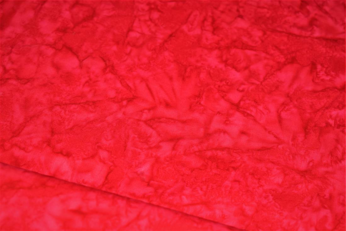 Red Hand Made Marble /Blender Printed Batiks