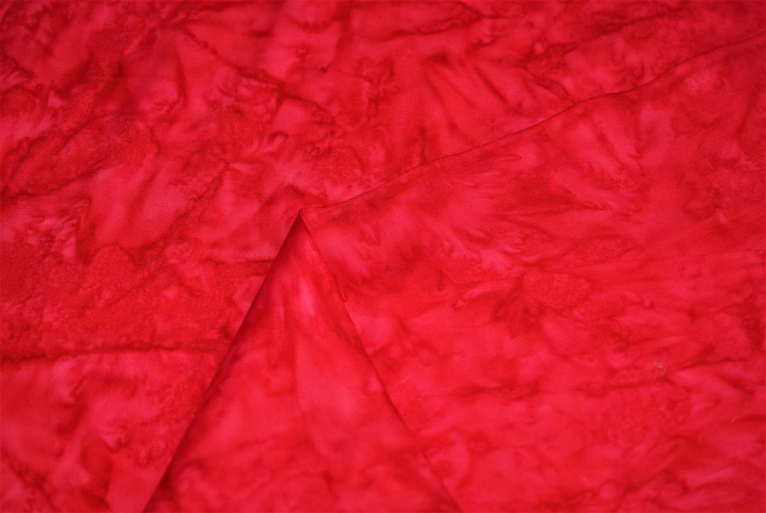 Red Hand Made Marble /Blender Printed Batiks