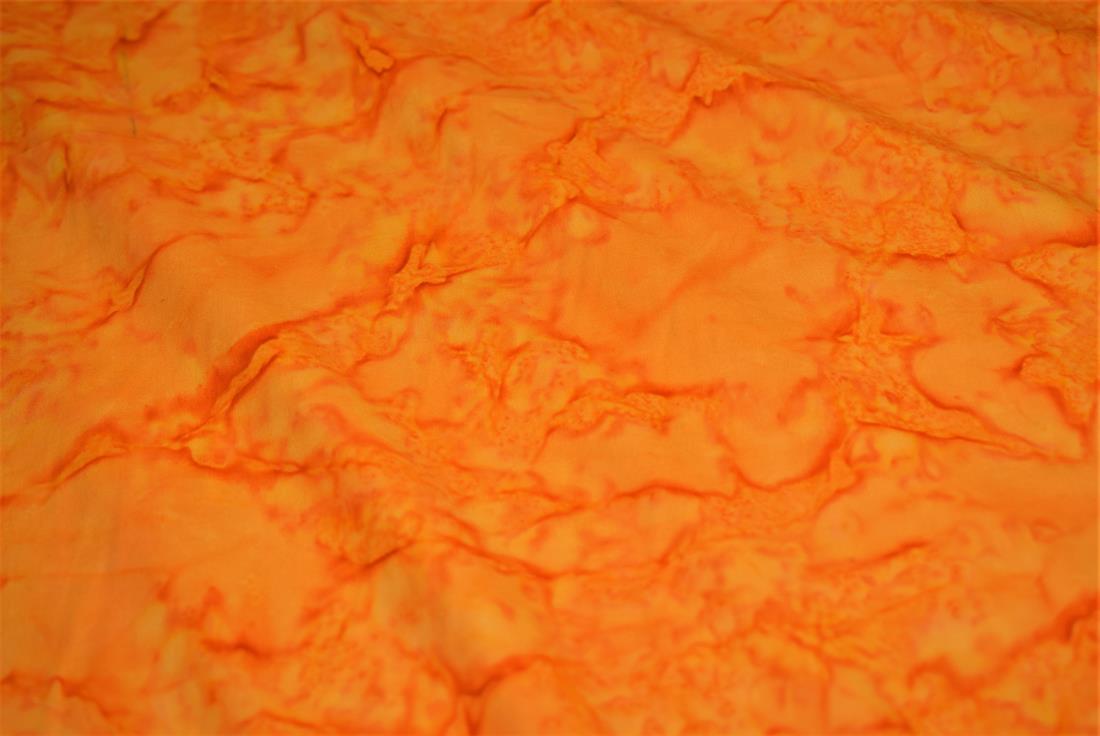 Orange Hand Made Marble /Blender Printed Batiks