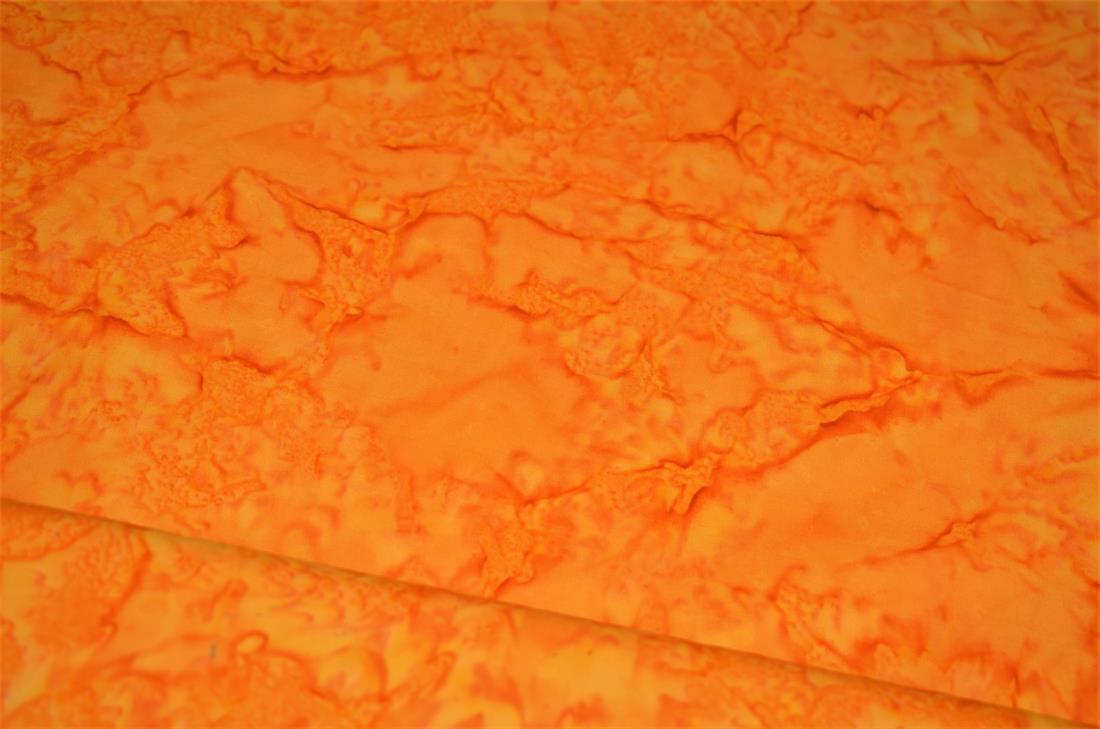 Orange Hand Made Marble /Blender Printed Batiks