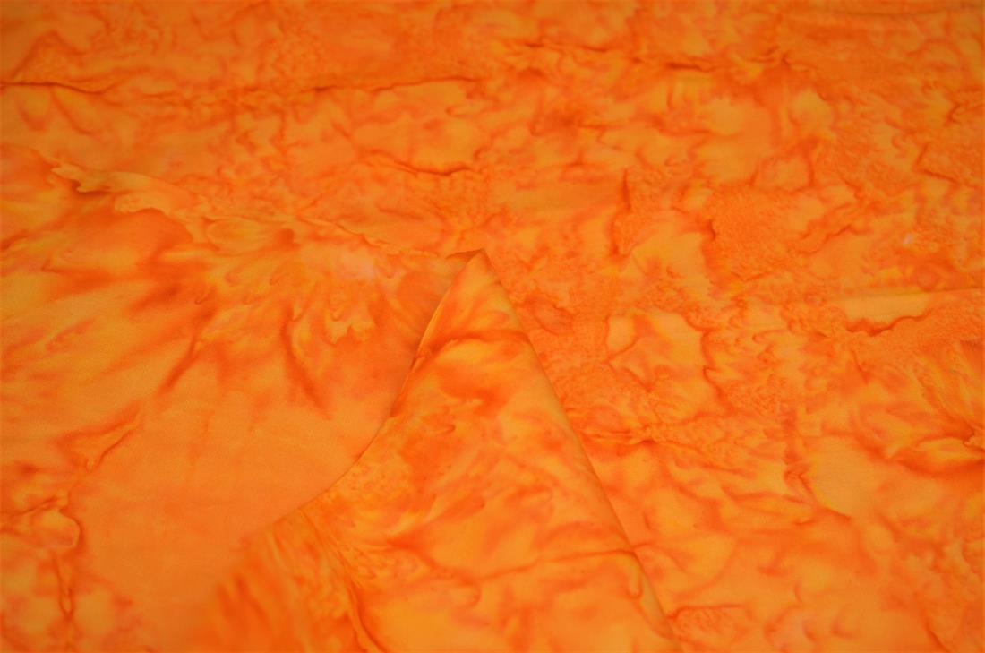 Orange Hand Made Marble /Blender Printed Batiks