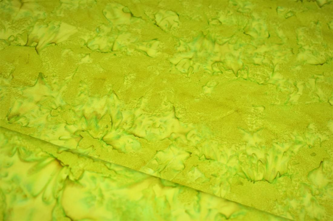 Lime Green Hand Made Marble /Blender Printed Batiks