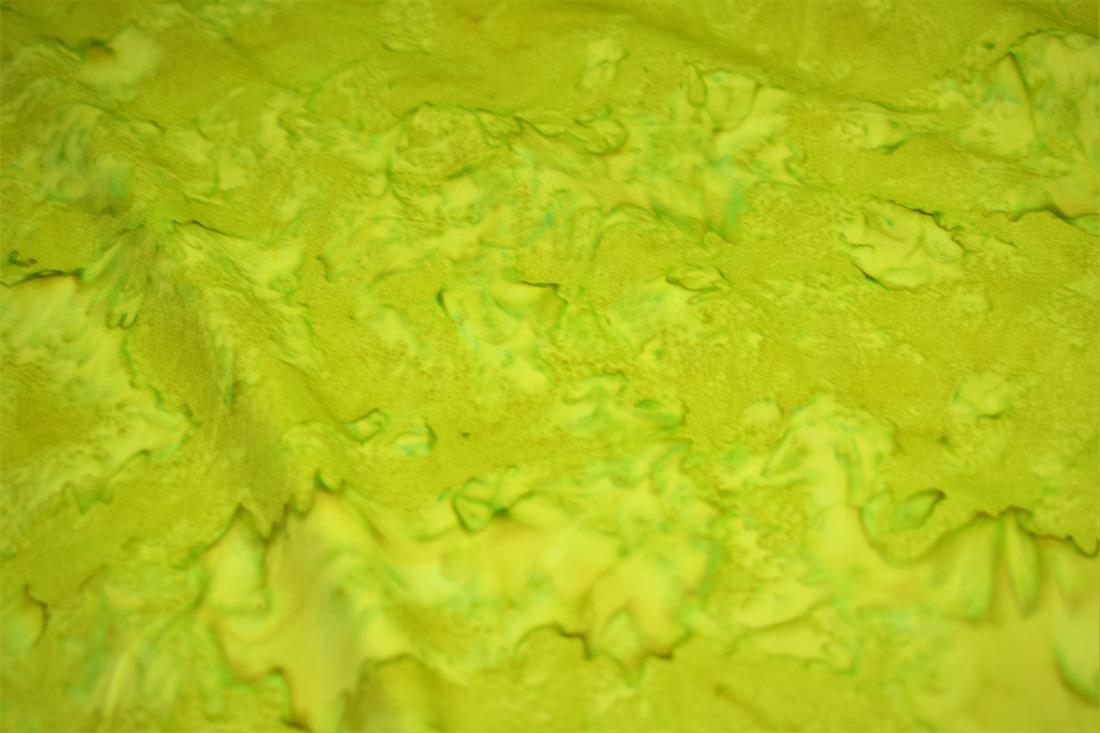 Lime Green Hand Made Marble /Blender Printed Batiks