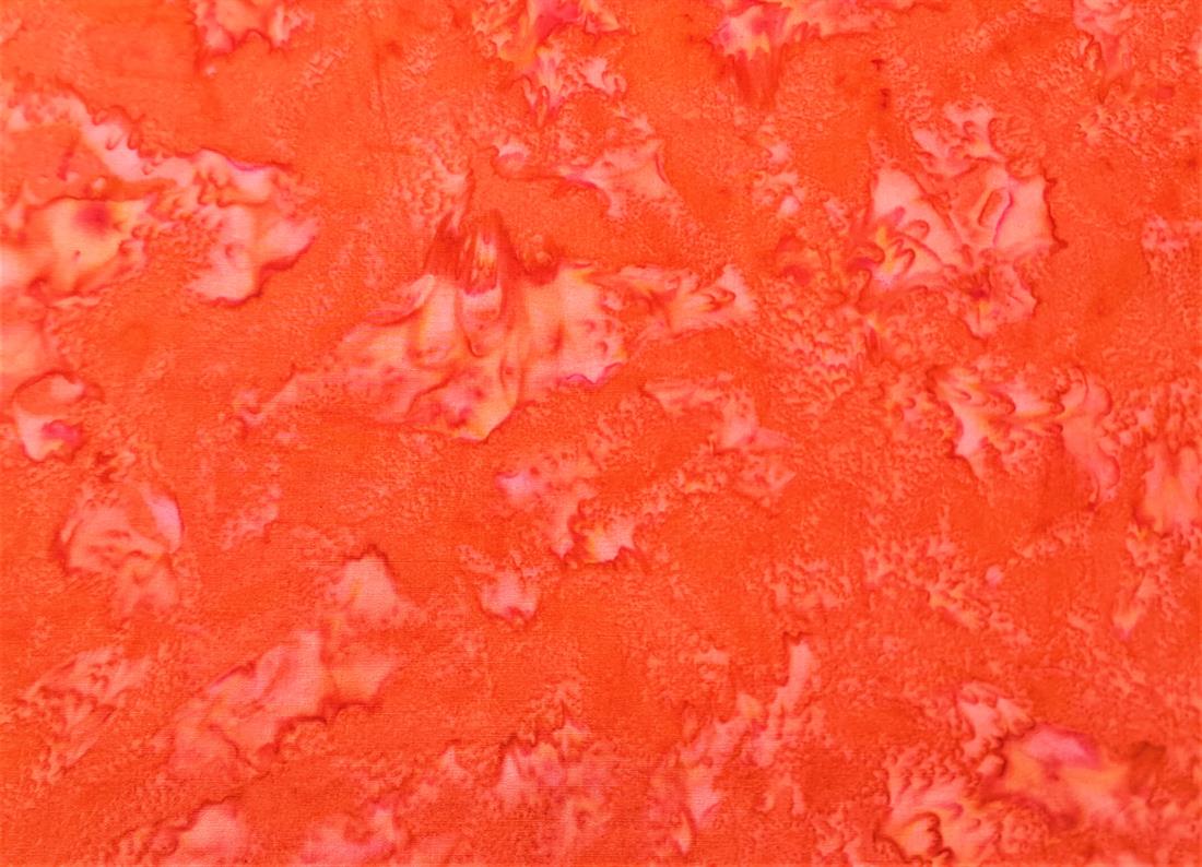 Tomato Red Printed Marbled Batik