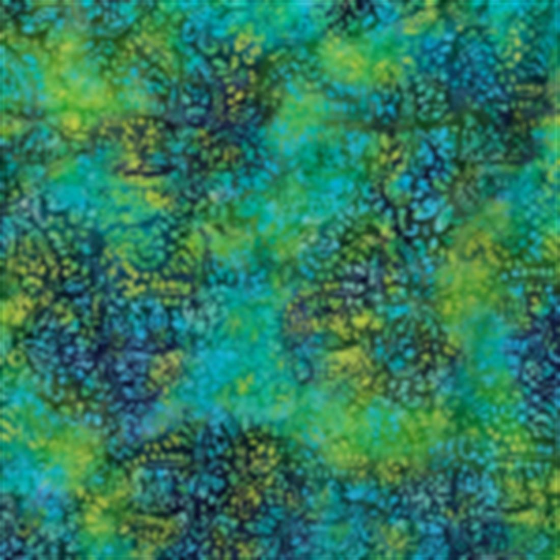 Green & Navy Printed Batik