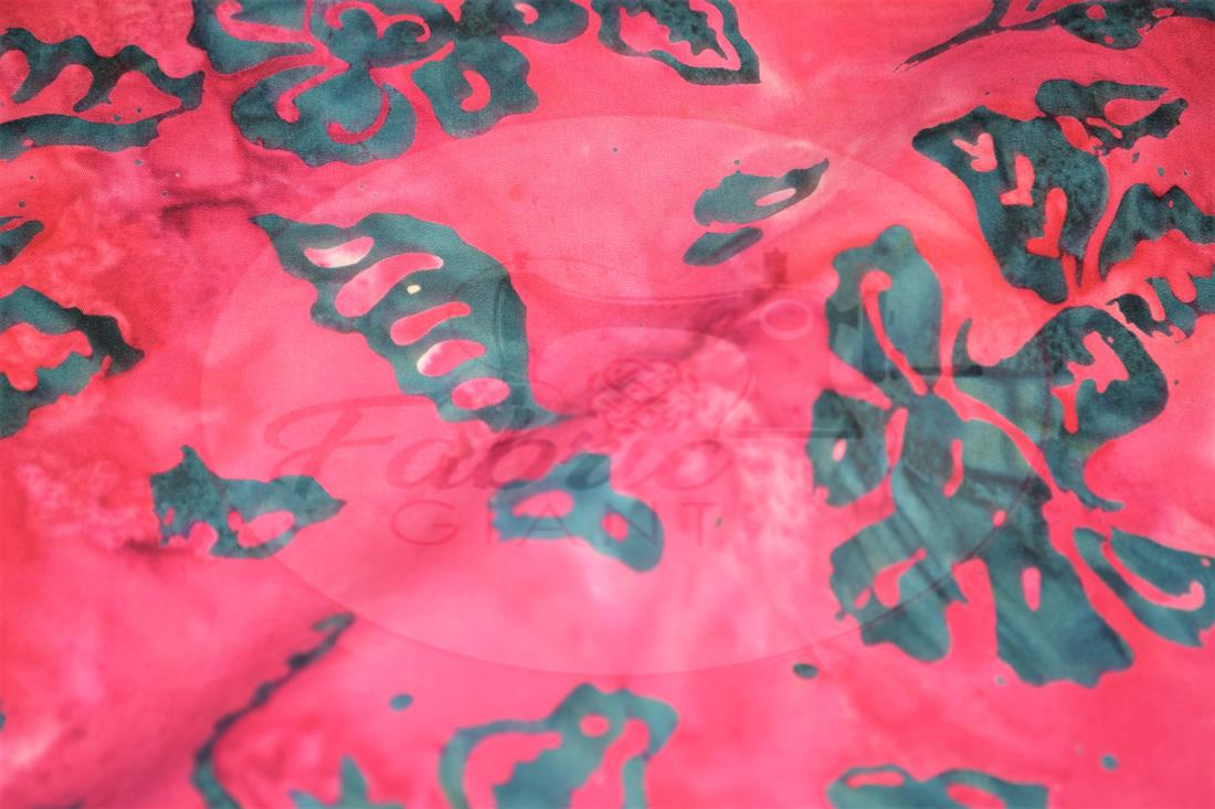 Dark Pink Printed Batik Fabric