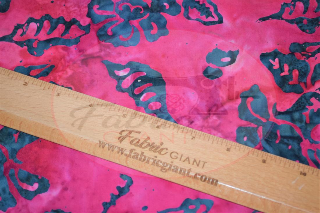 Dark Pink Printed Batik Fabric