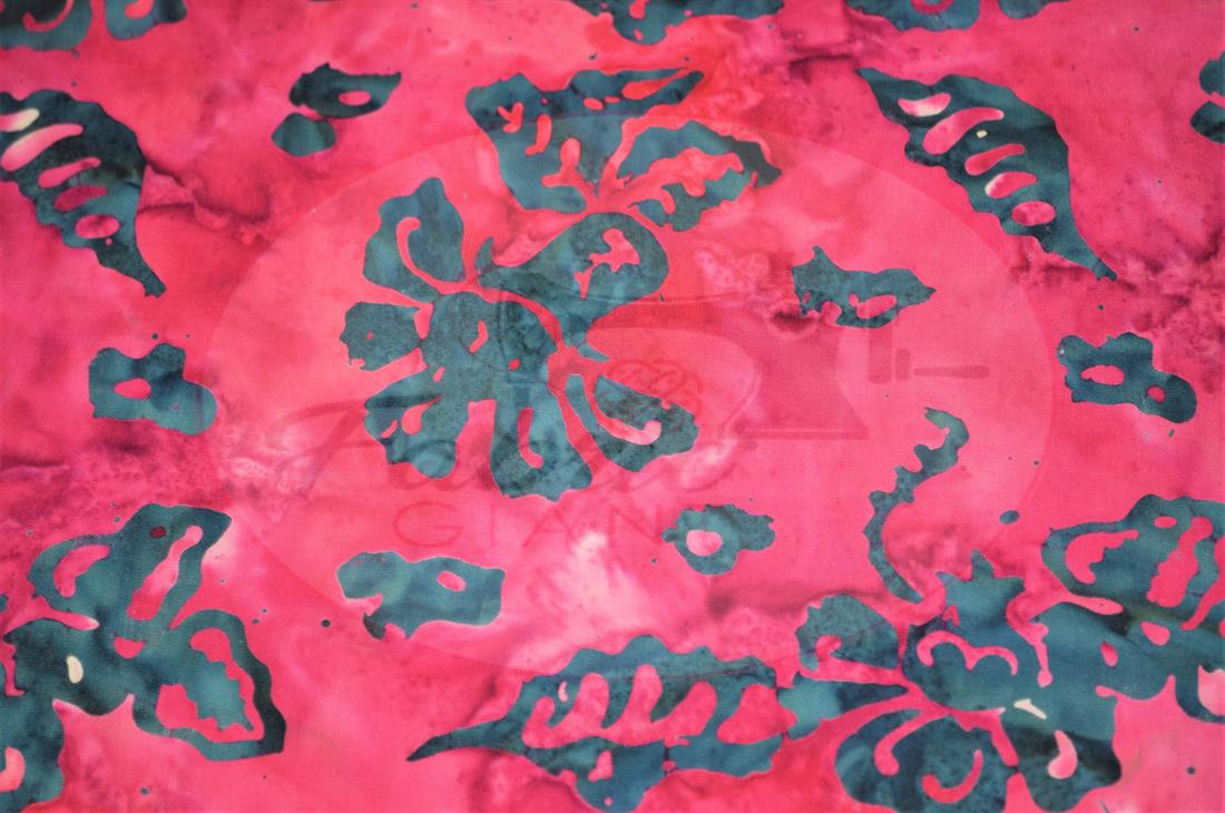 Dark Pink Printed Batik Fabric