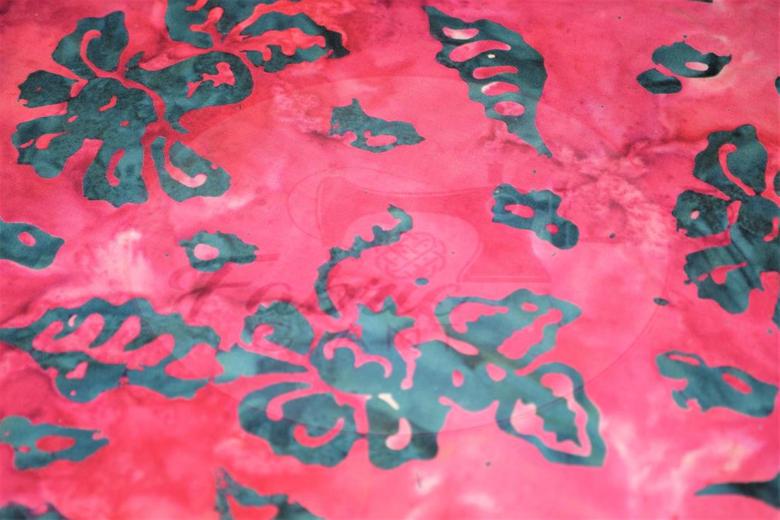 Dark Pink Printed Batik Fabric