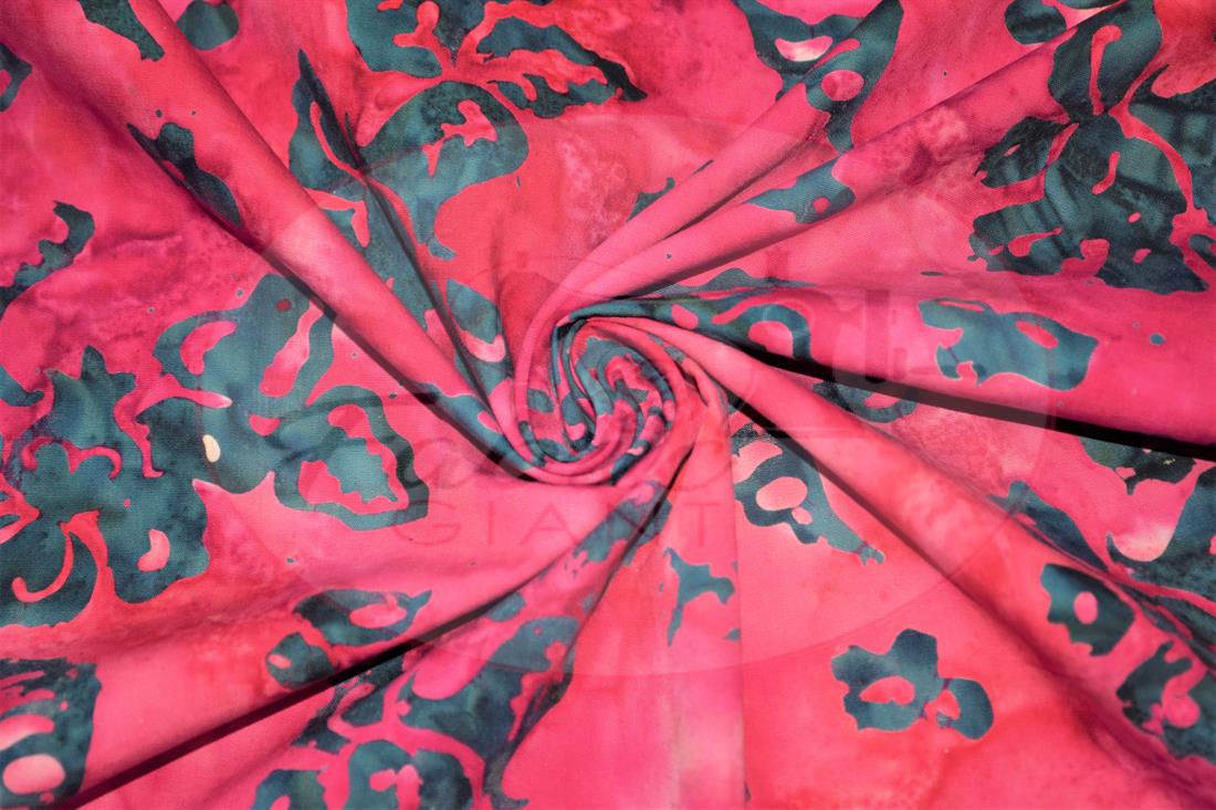 Dark Pink Printed Batik Fabric