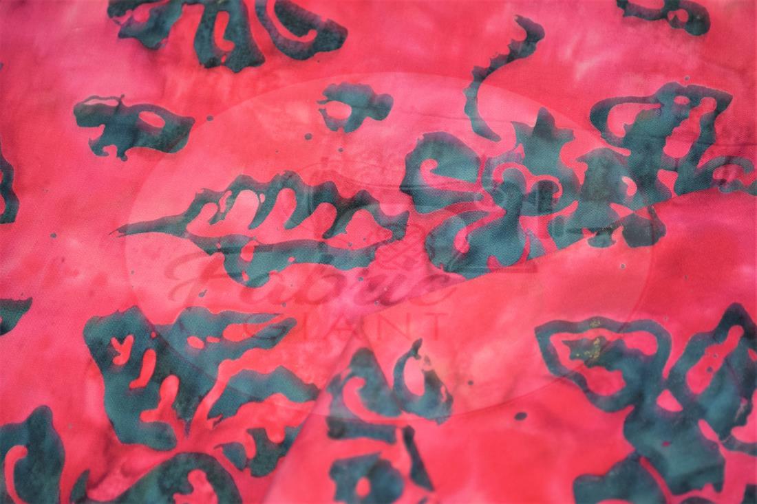 Dark Pink Printed Batik Fabric