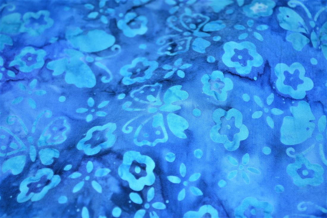 Blue Printed Batik Fabric