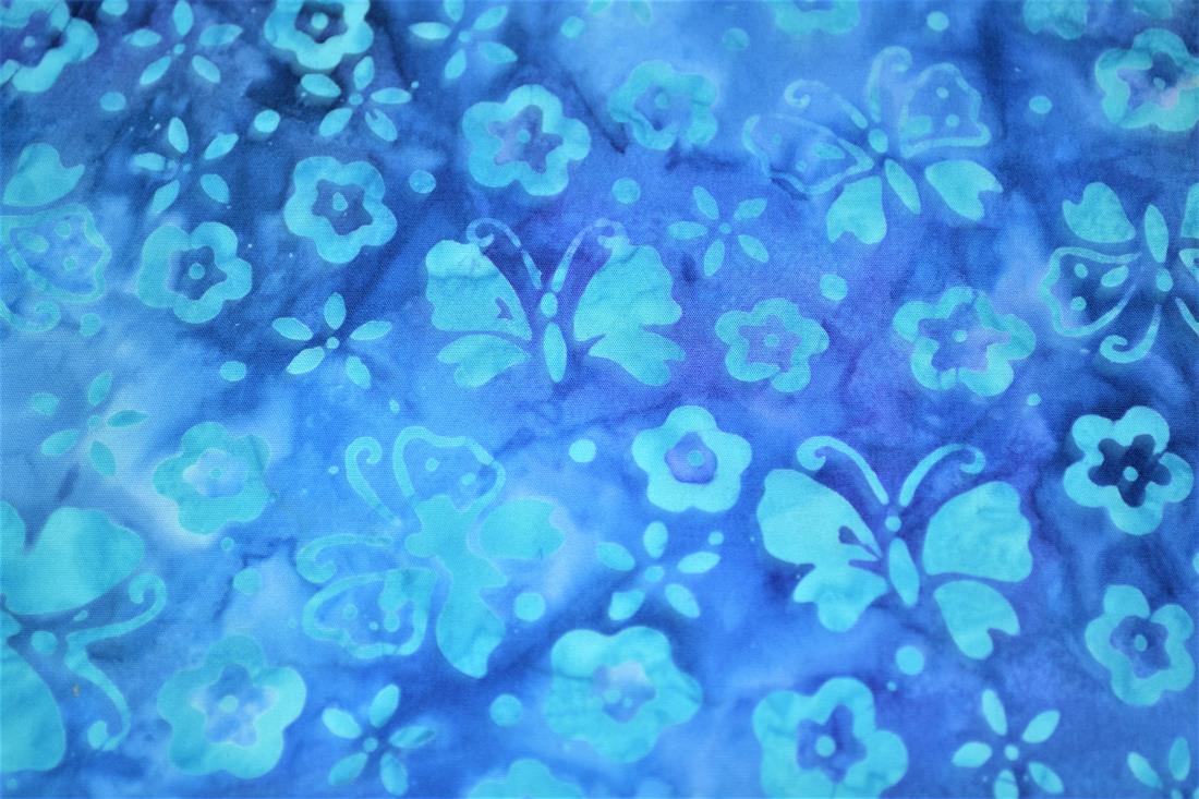 Blue Printed Batik Fabric