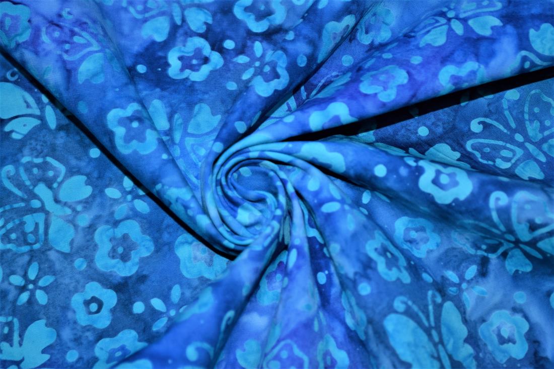 Blue Printed Batik Fabric