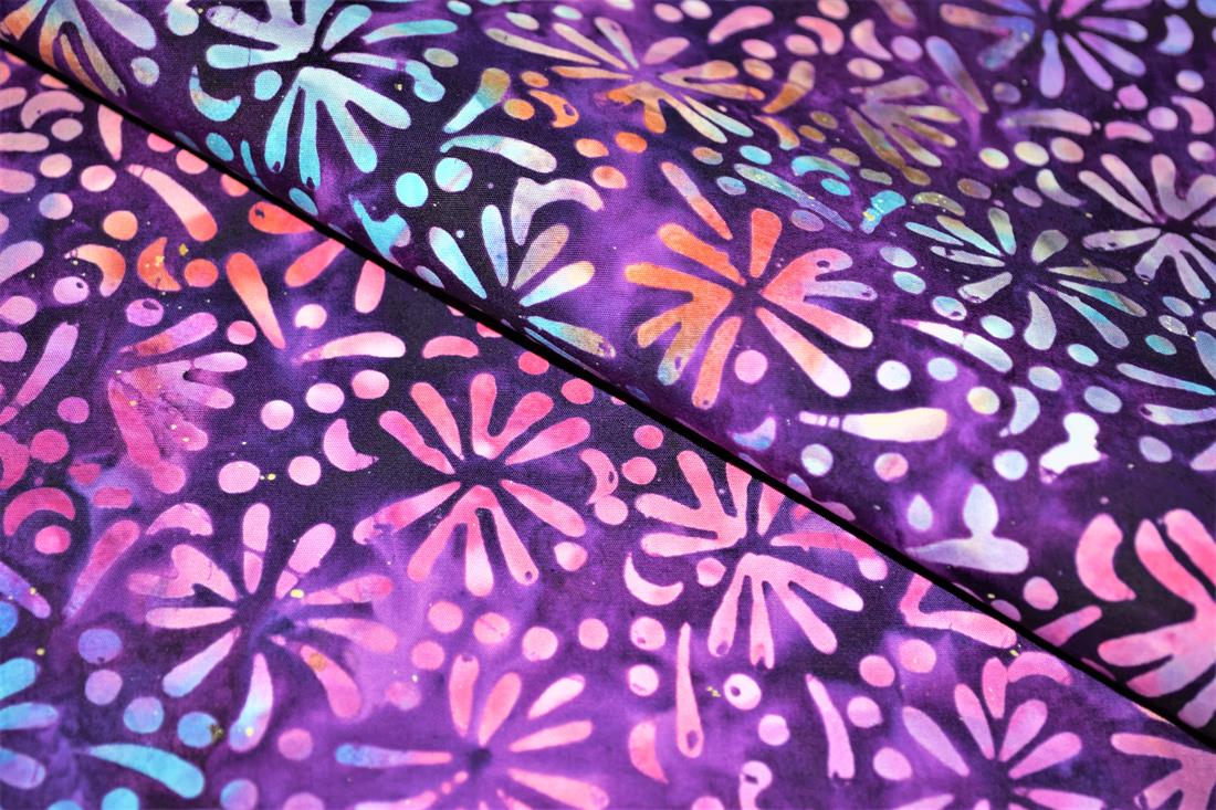 Dark Purple Printed Batik Fabric
